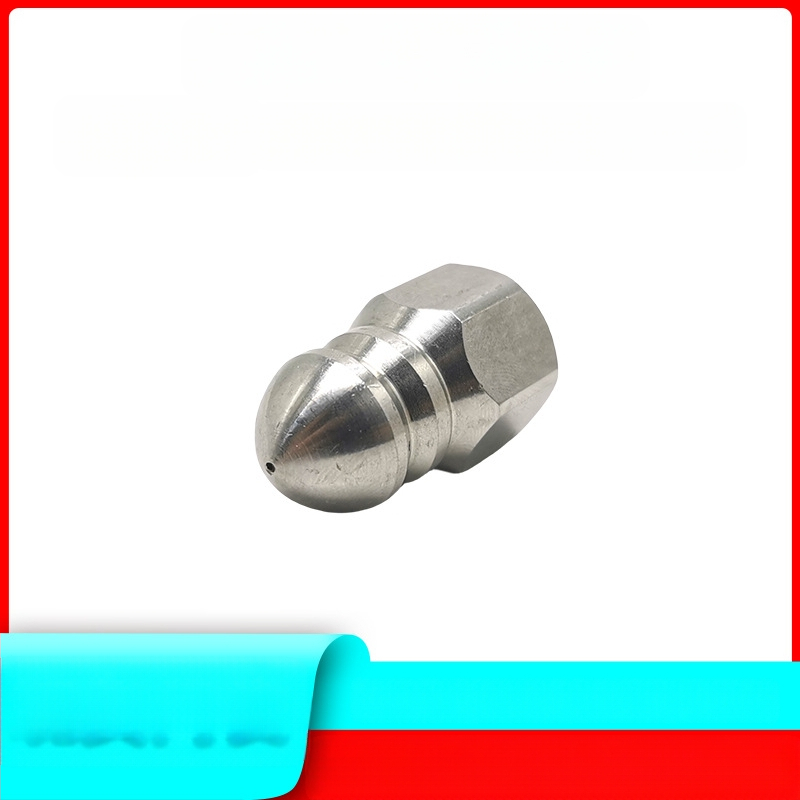 Nerūdijančio plieno nuotekų vamzdžių valymo purkštuvus su vidiniu sriegio, šešios skylės, aštri plovimo galva