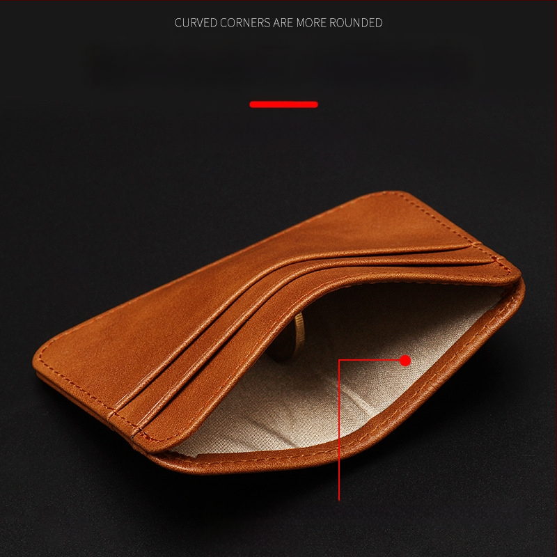 Mini kortelių laikiklis su keliomis skyrimis – PU oda, unisex, prekės ženklas Zongshu/Brown Mouse, 2024 m. pavasaris