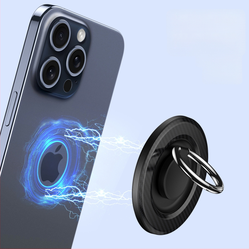 MagSafe suderinamas magnetinis telefono žiedinis laikiklis su pasukamu stalą – metalo-plastiko konstrukcija, prisitaikantis