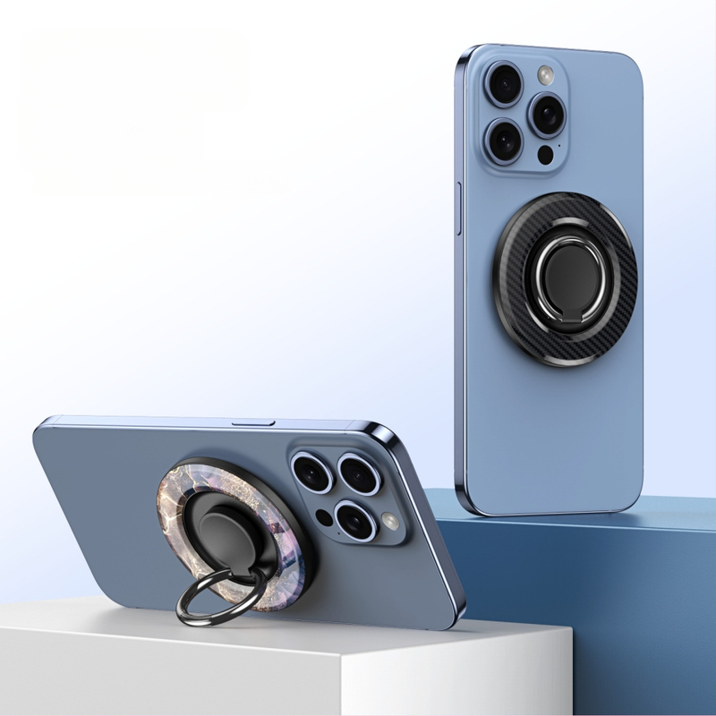 MagSafe suderinamas magnetinis telefono žiedinis laikiklis su pasukamu stalą – metalo-plastiko konstrukcija, prisitaikantis