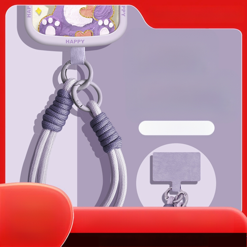 Ланярд за мобилен телефон с найлонов плетен шнур, марка Wooani, творчески стил, декоративна висулка