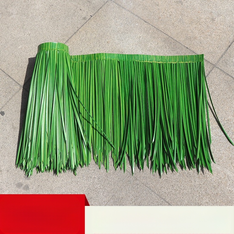 Minkštos PVC šiaudų stogo plokštė lauko Havaju vakarėlių dekoracijai, pritaikoma, karštu liejimu vienoje dalyje formuojama, pakuojama į skaidrią PP pakuotę