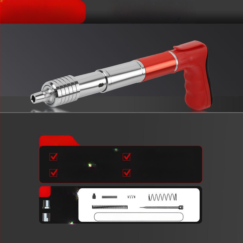 Пистолет за пирони за рамково строителство; стоманено тяло; ниско ниво на шум