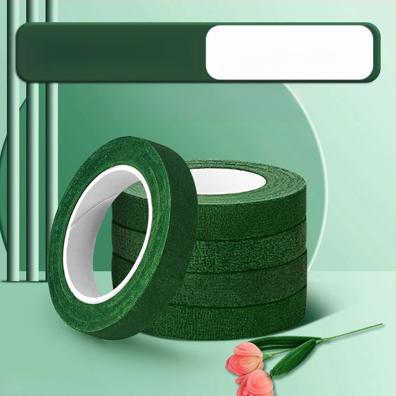 Rankų darbo gėlių popieriaus juosta su PVC pagrindu puokštėms ir girliandoms — 10 ritinėlių