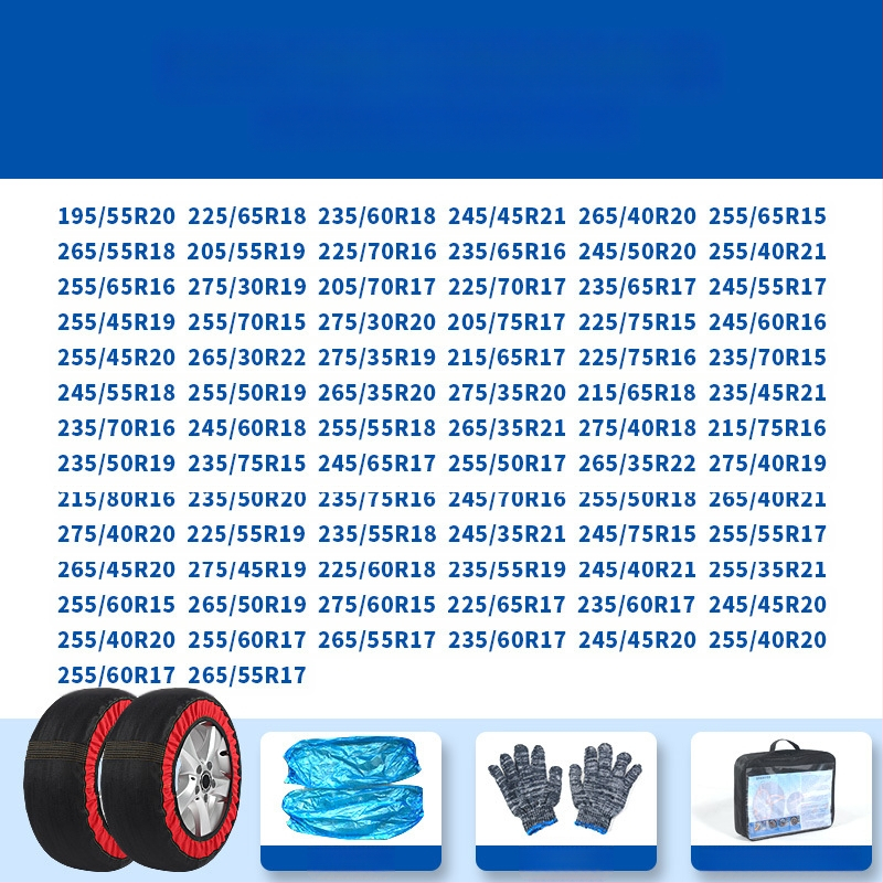 Peace and Peace téli gumi zoknik — csúszásmentes textil, testreszabható speciális autókhoz, súly 1–1,5 kg