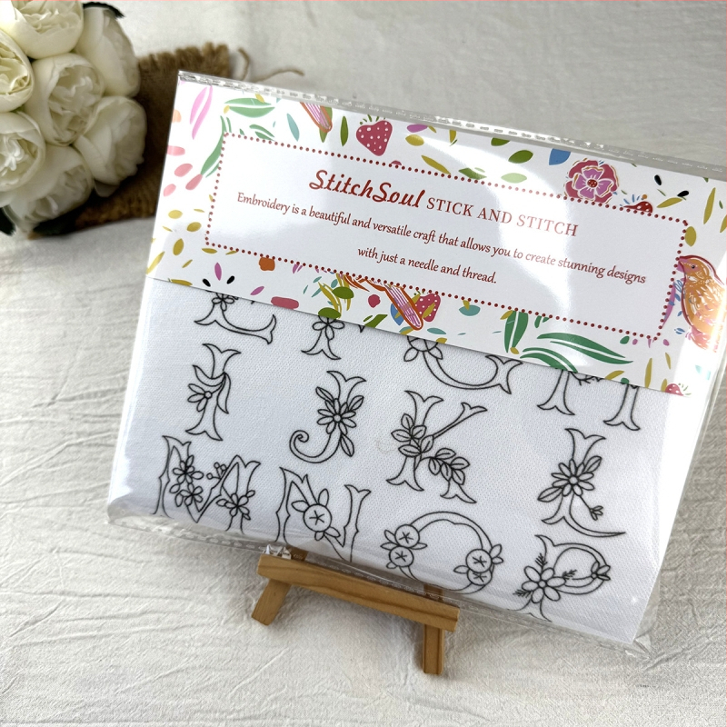 Ετικέτα κεντήματος για ρούχα, μη υφασμένο ύφασμα διαλυόμενο στο νερό, προσαρμογή σύμφωνα με το σχέδιο, νορδικού στυλ.