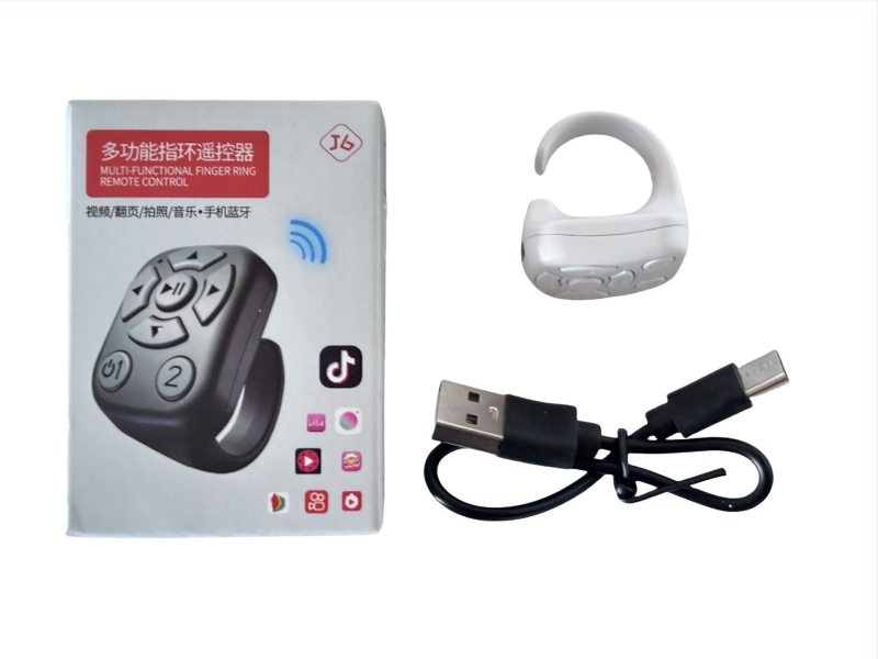 Безжичен Bluetooth дистанционен пръстен за смартфон с контрол на снимки и превъртане на страници; обхват 10 м; носен на пръст; 40 mAh батерия; съвместим с Android, iPhone и HarmonyOS