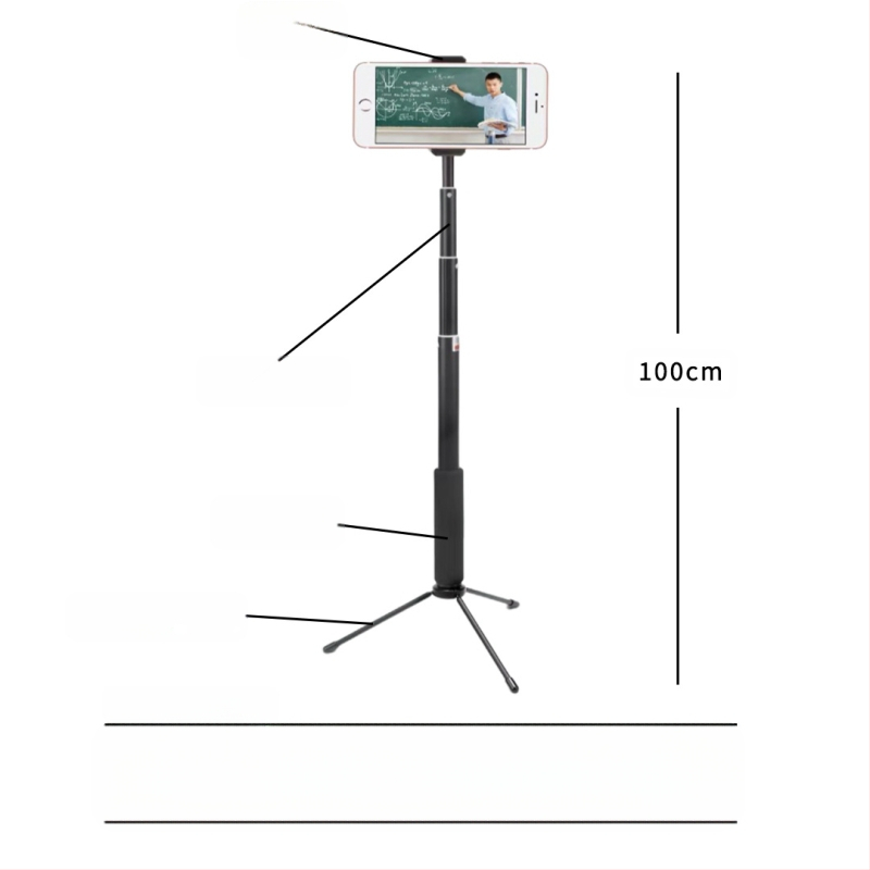 Selfie stick, 4 secțiuni, aliaj de aluminiu, tub excentric extensibil, pentru camere cu interfața de 1/4, sarcină maximă 2 kg