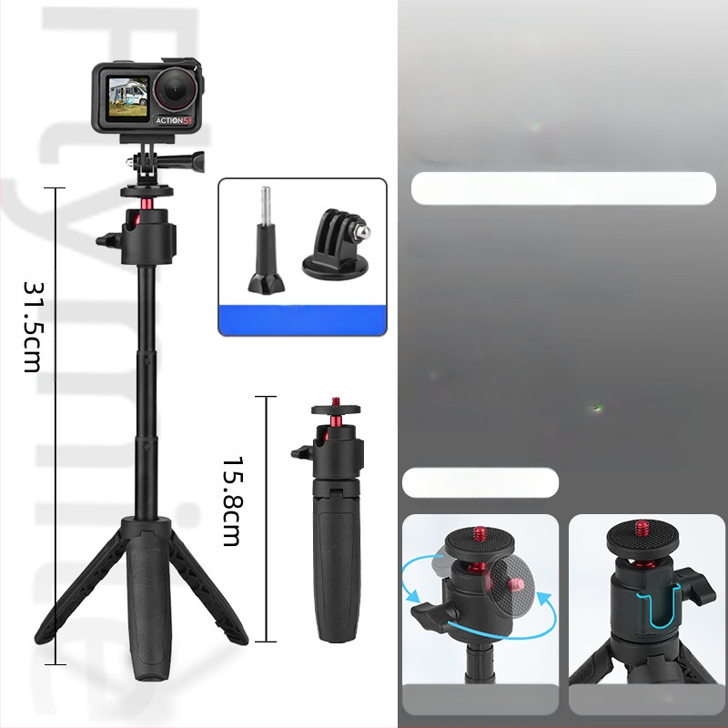 Držač/adapter za Action4/5 Pro – ručni selfie štapić i tripod za sportsku kameru, Pocket 3 proširenje, nosivost 1 kg, 3 sekcije