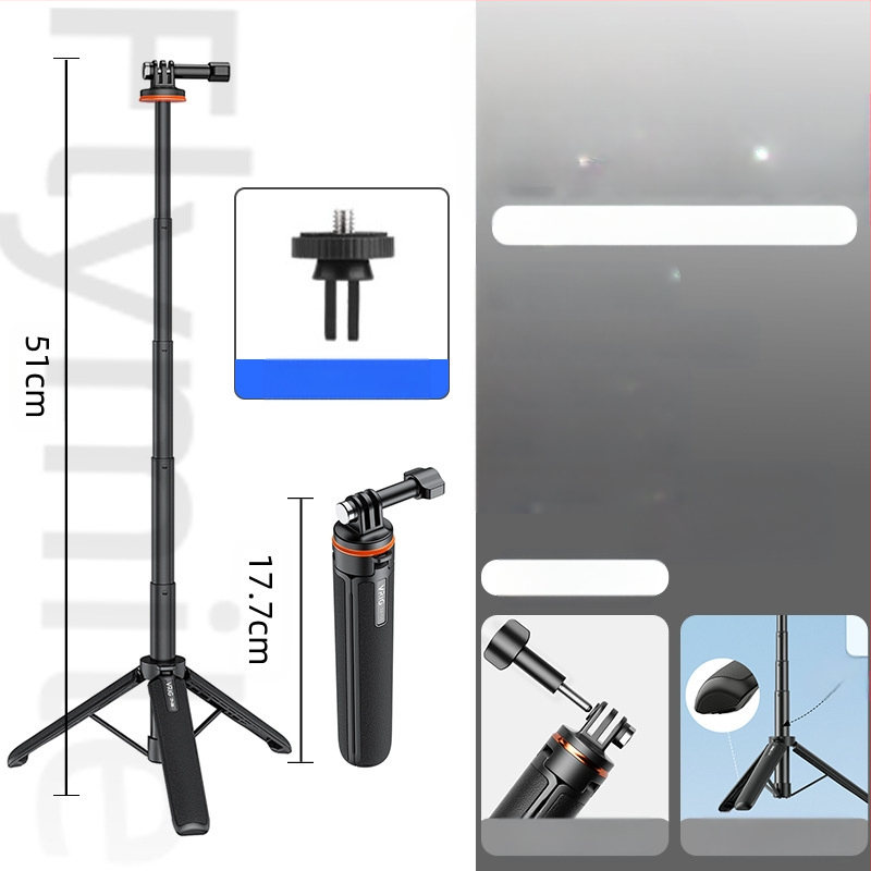 Držač/adapter za Action4/5 Pro – ručni selfie štapić i tripod za sportsku kameru, Pocket 3 proširenje, nosivost 1 kg, 3 sekcije