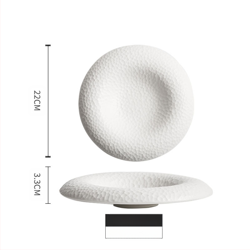 Keraminė apvali lėkštė su dryžuotu raštu, japonų stiliaus sashimi lėkštė, mikrobangų krosnelėje tinkama