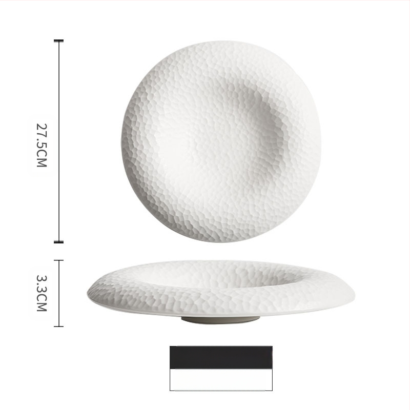 Keraminė apvali lėkštė su dryžuotu raštu, japonų stiliaus sashimi lėkštė, mikrobangų krosnelėje tinkama