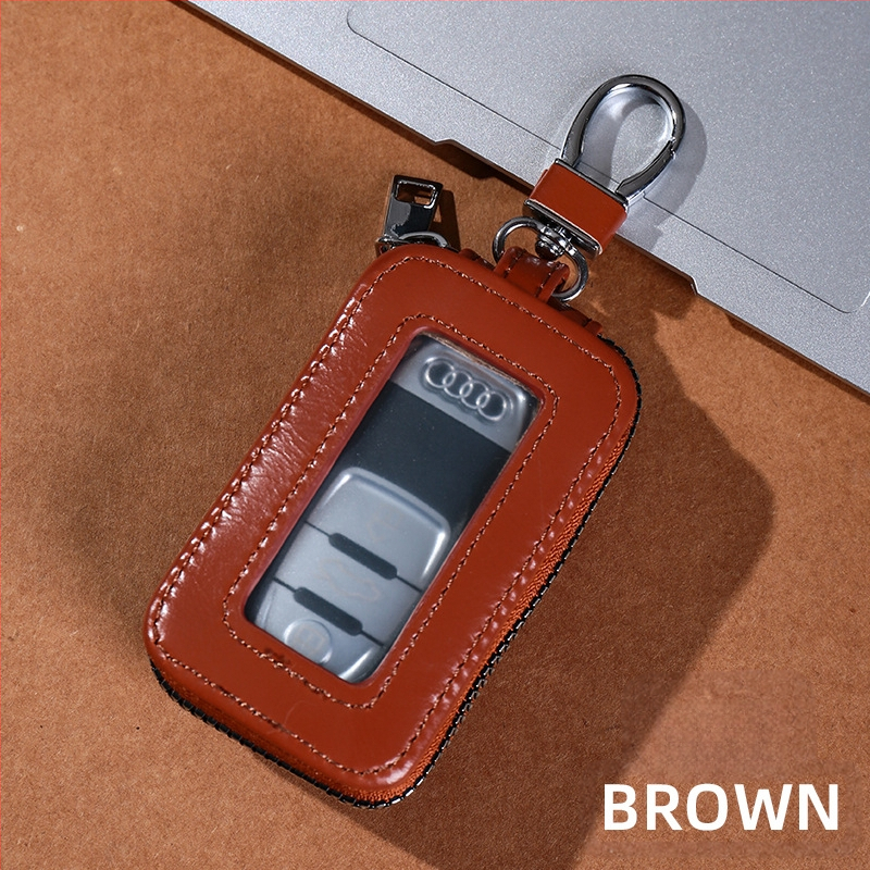 Unisex PU raktų dėklas su dvigubu užtrauktuku, diržo kilpa, miesto minimalistinis stilius, Žiema 2023