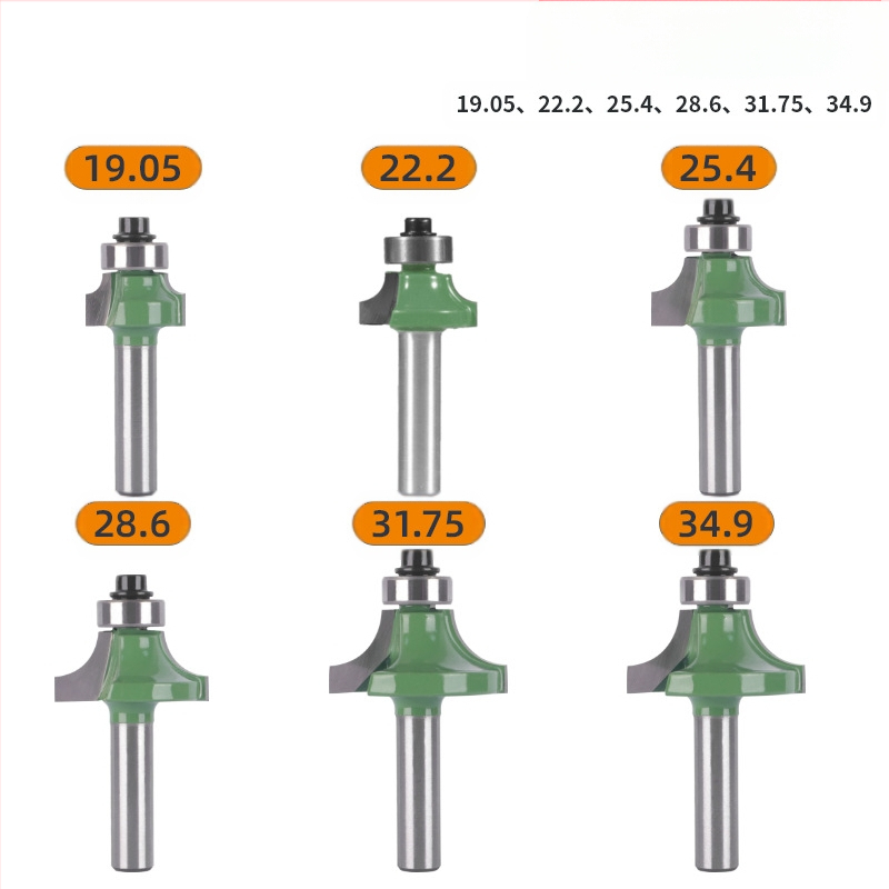 Set fréz pre zaoblené rohy a okraje (8 rukovätí, 6 kusov) | hlava zliatiny | značka Xin Edge Da | kategória: fréza na povrchovú úpravu | kompatibilné s gravírovacím strojom | spracovateľné materiály: drevo / MDF / lamináty