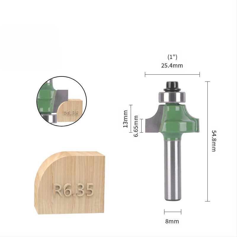 Set fréz pre zaoblené rohy a okraje (8 rukovätí, 6 kusov) | hlava zliatiny | značka Xin Edge Da | kategória: fréza na povrchovú úpravu | kompatibilné s gravírovacím strojom | spracovateľné materiály: drevo / MDF / lamináty