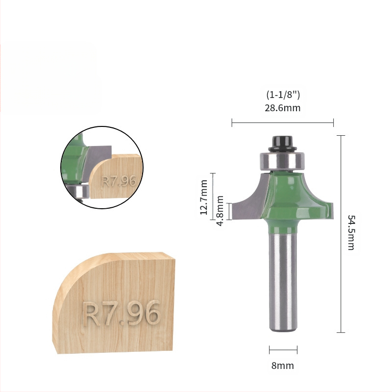 Set fréz pre zaoblené rohy a okraje (8 rukovätí, 6 kusov) | hlava zliatiny | značka Xin Edge Da | kategória: fréza na povrchovú úpravu | kompatibilné s gravírovacím strojom | spracovateľné materiály: drevo / MDF / lamináty