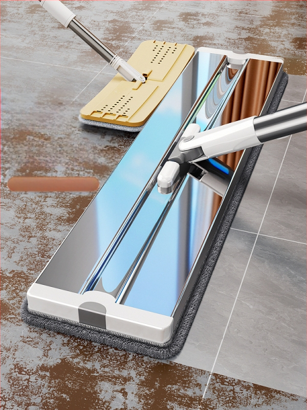 Nerūdijančio plieno plokščiasis mopas šlapiam ir sausam valymui, patvarus modelis 2025