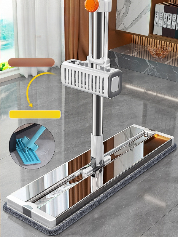 Nerūdijančio plieno plokščiasis mopas šlapiam ir sausam valymui, patvarus modelis 2025