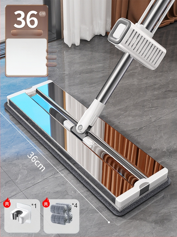 Nerūdijančio plieno plokščiasis mopas šlapiam ir sausam valymui, patvarus modelis 2025