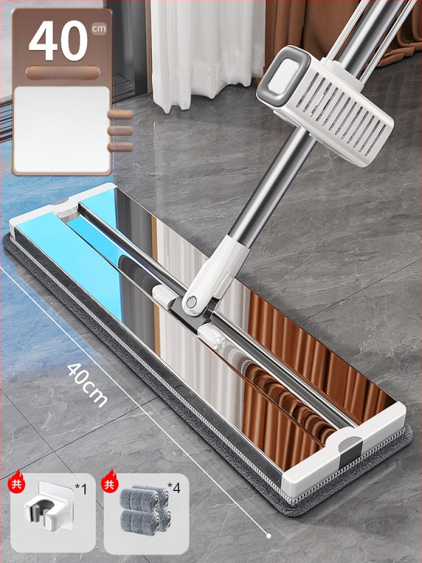 Nerūdijančio plieno plokščiasis mopas šlapiam ir sausam valymui, patvarus modelis 2025