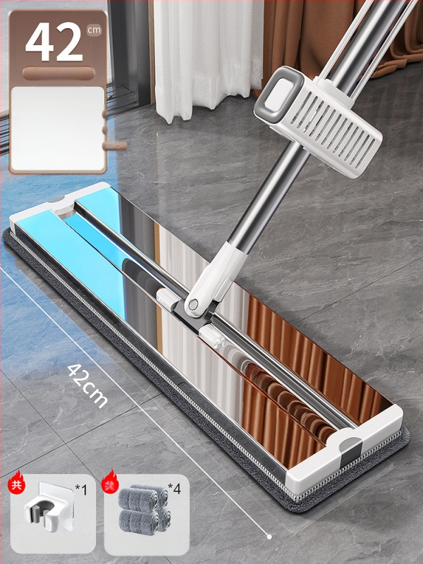 Nerūdijančio plieno plokščiasis mopas šlapiam ir sausam valymui, patvarus modelis 2025