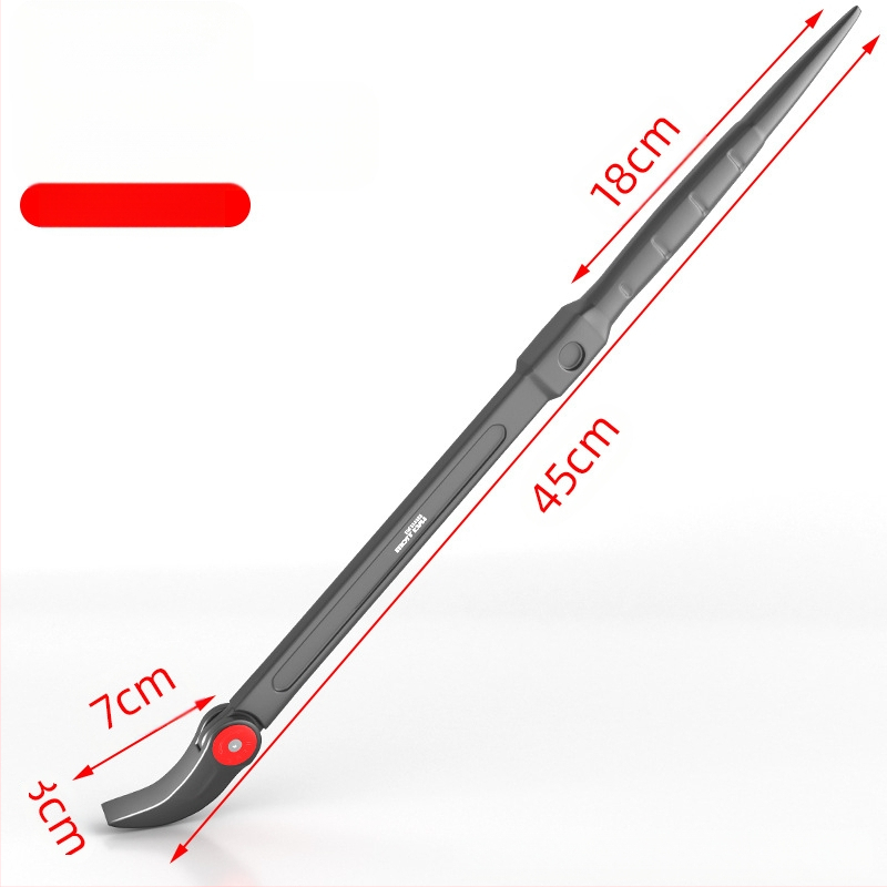 Ломик за автомобили: кръгъл прът, двустранен с кръгъл и плосък край, въглеродна стомана, мултифункционален инструмент за ремонт