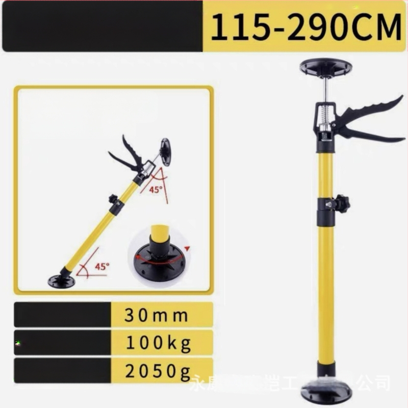 Στήριγμα ανύψωσης εγκατάστασης κρεματών ντουλαπιών με τηλεσκοπική ράβδο, υποστήριξη γυψοσανίδας και εργαλείο ξυλουργικής για οροφή