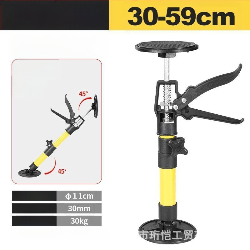 Στήριγμα ανύψωσης εγκατάστασης κρεματών ντουλαπιών με τηλεσκοπική ράβδο, υποστήριξη γυψοσανίδας και εργαλείο ξυλουργικής για οροφή