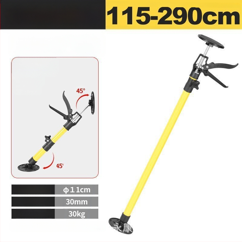 Στήριγμα ανύψωσης εγκατάστασης κρεματών ντουλαπιών με τηλεσκοπική ράβδο, υποστήριξη γυψοσανίδας και εργαλείο ξυλουργικής για οροφή