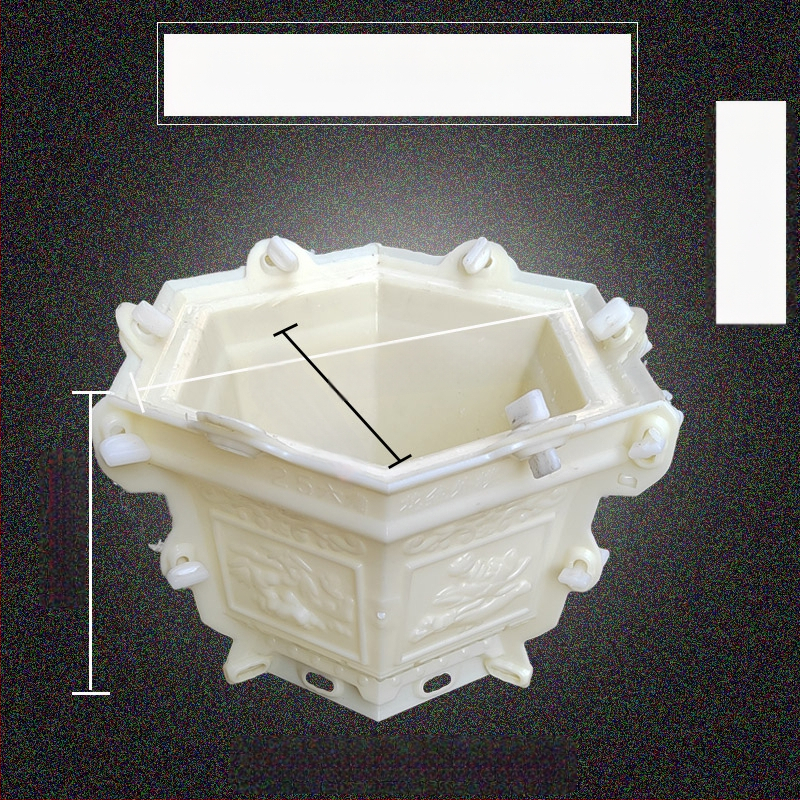 Formă hexagonală din plastic pentru ghivece din ciment – pentru amenajare DIY, model de ghiveci și șablon de construcție