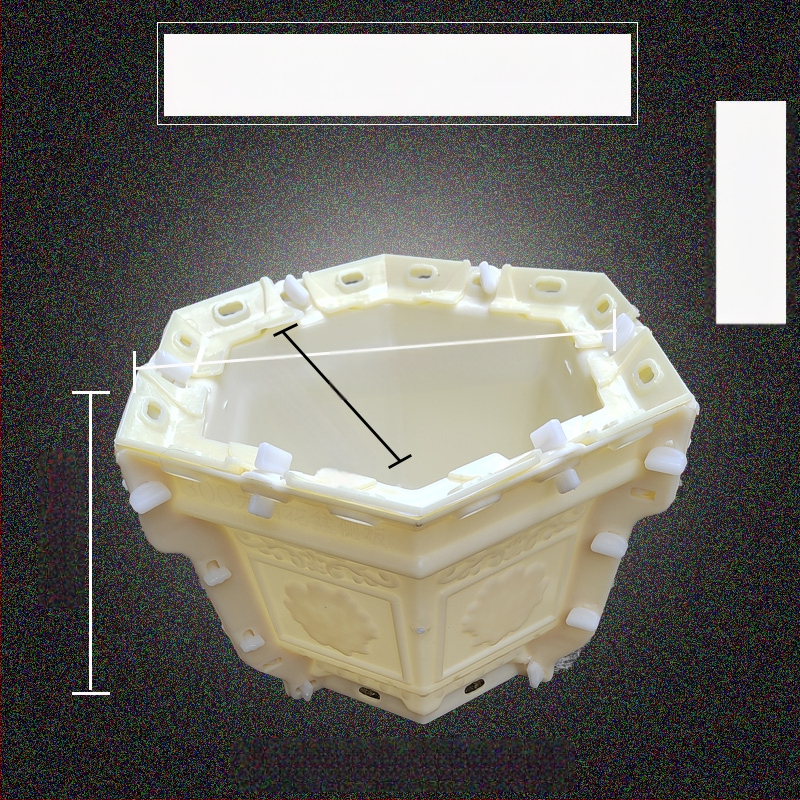 Formă hexagonală din plastic pentru ghivece din ciment – pentru amenajare DIY, model de ghiveci și șablon de construcție