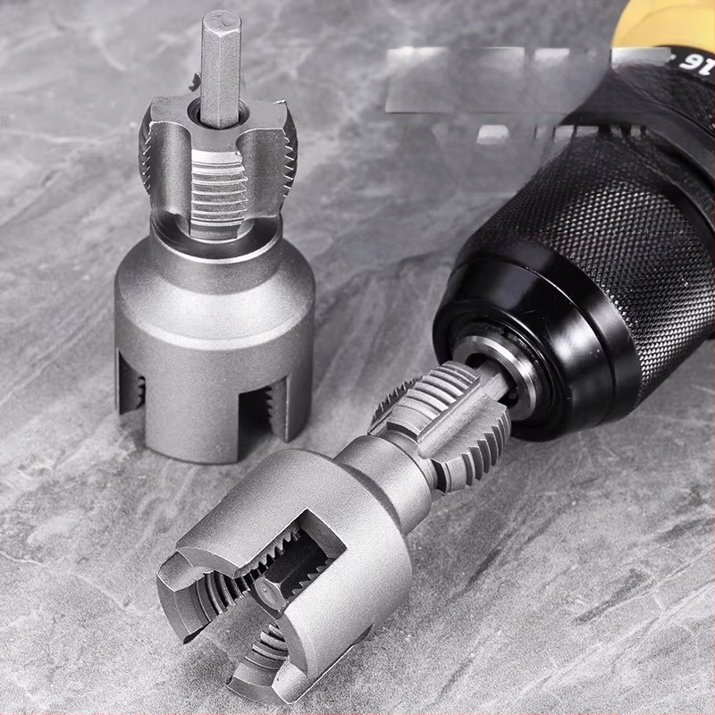 PPR vamzdžių sriegimo įrankis su integruota vidine ir išorine sriegimu — suderinamas su 1/2\" ir 3/4\" vamzdžiais, namų remontui ir DIY