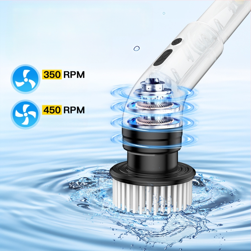 Ασύρματη ηλεκτρική 9-σε-1 πολυλειτουργική βούρτσα καθαρισμού για μπάνιο με τηλεσκοπική κεφαλή (9-σε-1, ασύρματη, ηλεκτρική, τηλεσκοπική, μπάνιο)