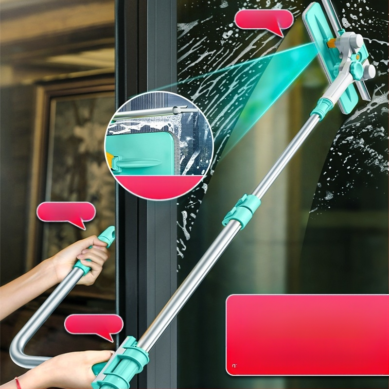 Dvigubos pusės išorinių langų valytuvas aukštų pastatų (Medžiaga: šilko gėlė; Naudojimas: namų ūkis; Rankinis)