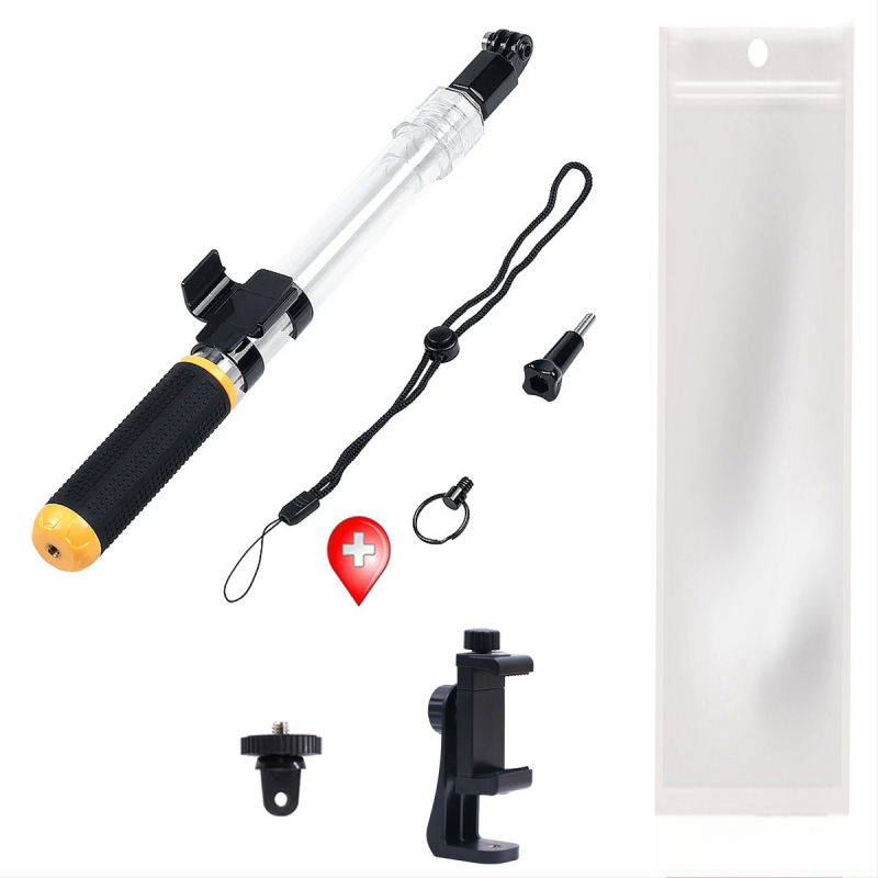 Átlátszó vízálló teleszkópos selfie bot (vízálló, úszó, teleszkópos, univerzális modell, kompatibilis okostelefonokkal és akciókamerákkal)