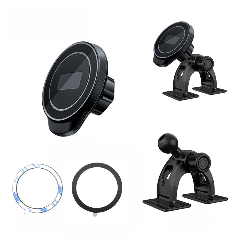 Държач за телефон и навигация за автомобил, арковиден дизайн, 17 мм шарнирна глава, лепилен монтаж върху табло