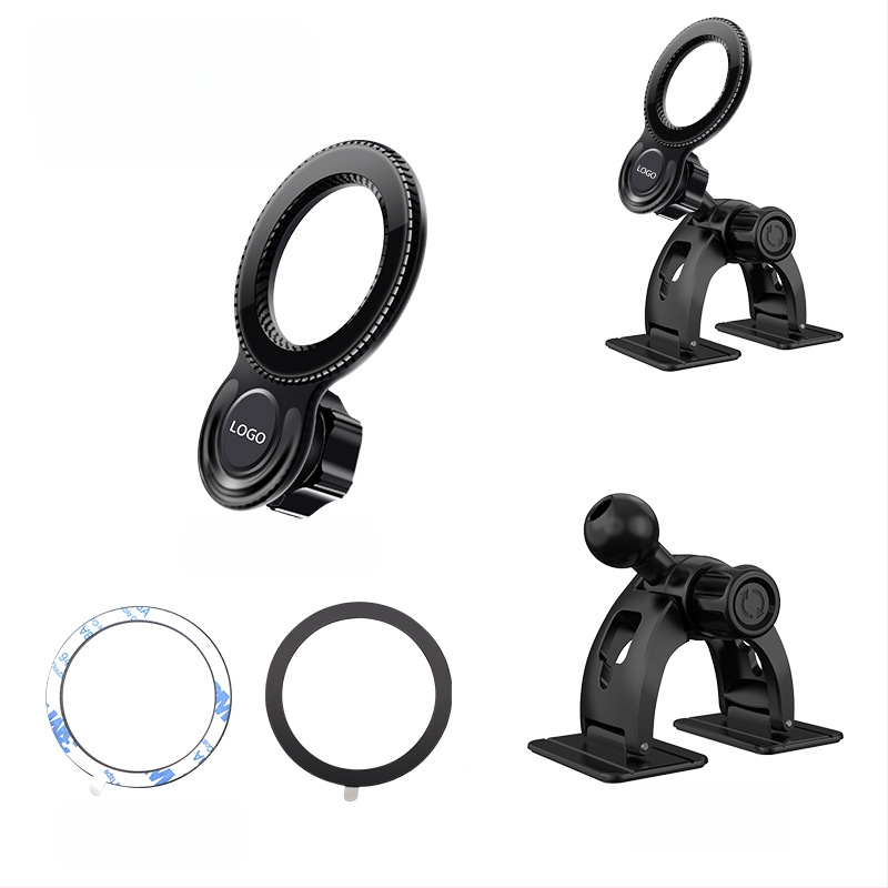 Държач за телефон и навигация за автомобил, арковиден дизайн, 17 мм шарнирна глава, лепилен монтаж върху табло