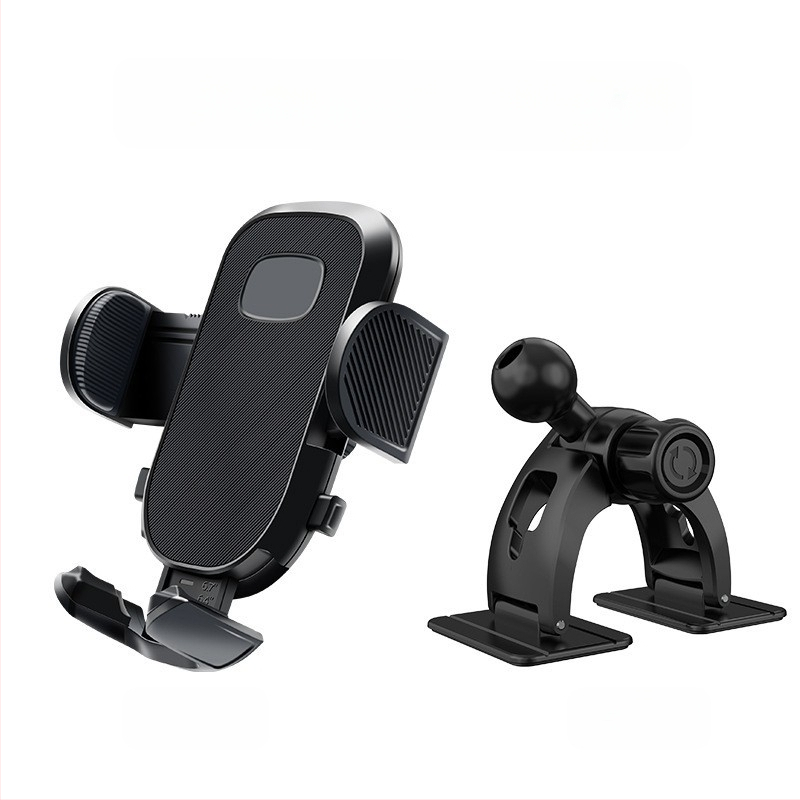 Държач за телефон и навигация за автомобил, арковиден дизайн, 17 мм шарнирна глава, лепилен монтаж върху табло