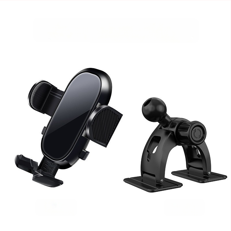 Държач за телефон и навигация за автомобил, арковиден дизайн, 17 мм шарнирна глава, лепилен монтаж върху табло
