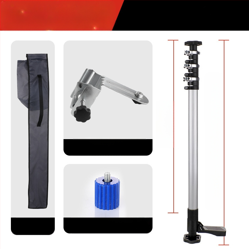 Лазерен нивелир с телескопична повдигаща пръчка и инфрачервен мултифункционален държач, изработен от удебелена алуминиева сплав и неръждаема стомана