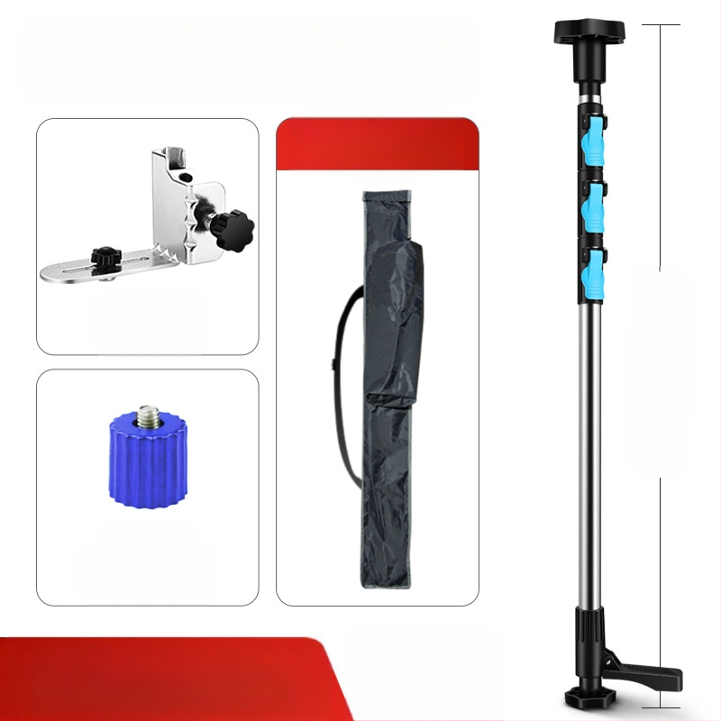 Лазерен нивелир с телескопична повдигаща пръчка и инфрачервен мултифункционален държач, изработен от удебелена алуминиева сплав и неръждаема стомана