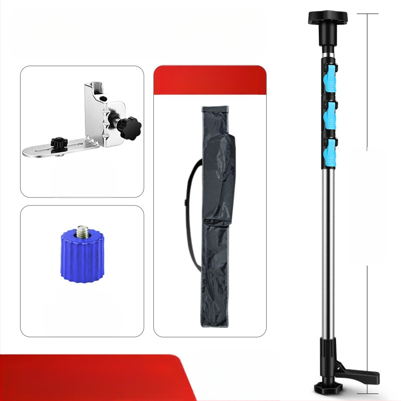 Лазерен нивелир с телескопична повдигаща пръчка и инфрачервен мултифункционален държач, изработен от удебелена алуминиева сплав и неръждаема стомана