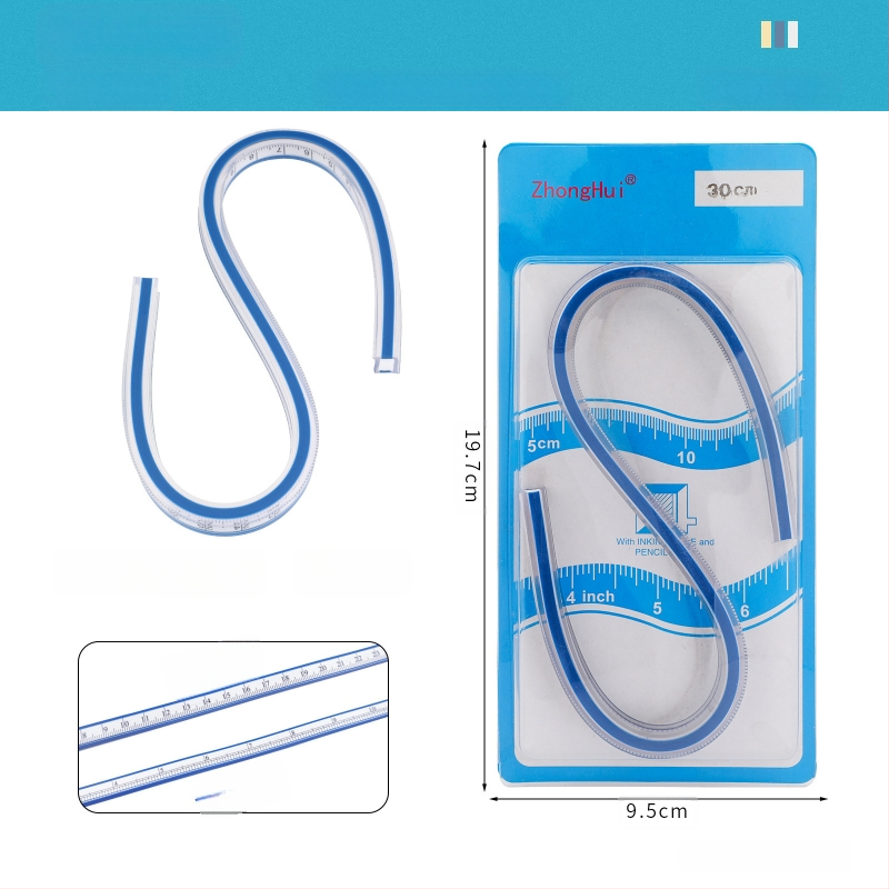 Змийска линейка — пластмасова, гъвкава форма; тегло 89 g; опаковка 19×9×1,5 cm