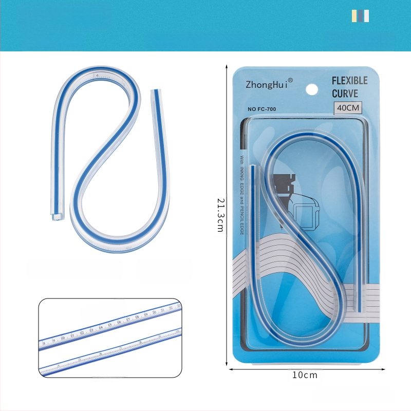 Змийска линейка — пластмасова, гъвкава форма; тегло 89 g; опаковка 19×9×1,5 cm