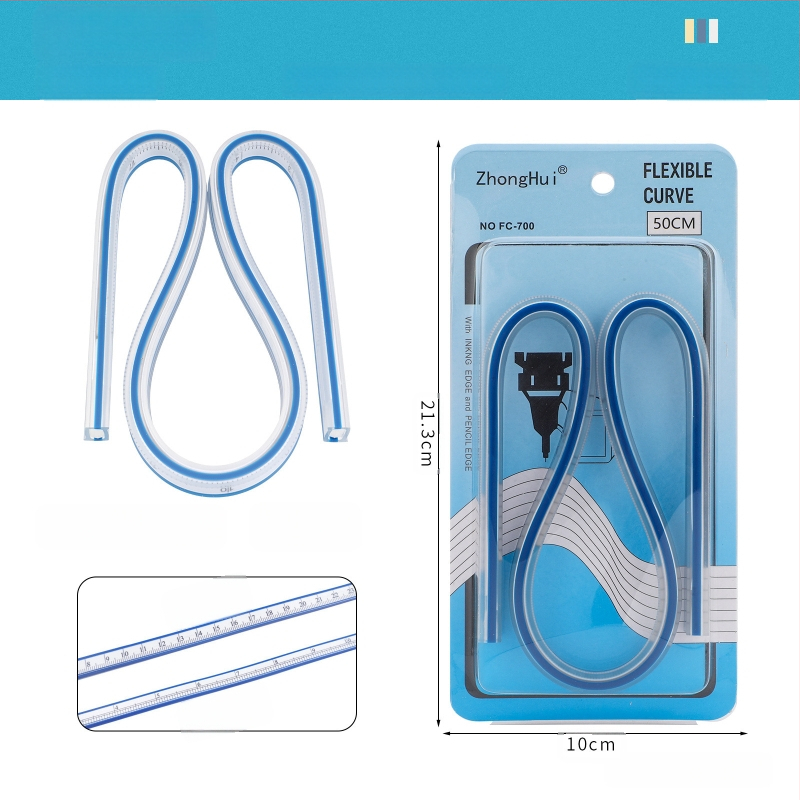 Змийска линейка — пластмасова, гъвкава форма; тегло 89 g; опаковка 19×9×1,5 cm