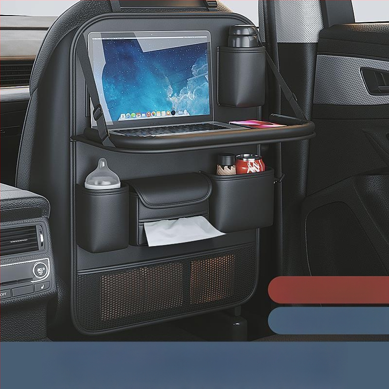 Odos automobilio galinio sėdynės organizatorius su valgomojo staleliu, anti-kick pagalvė, tinkamas visoms sezonoms