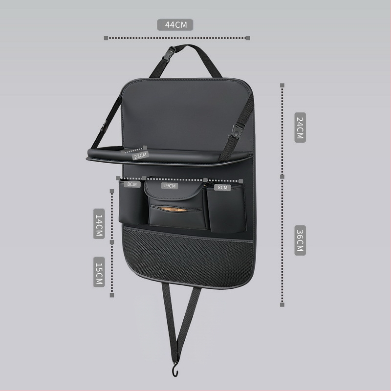 Odos automobilio galinio sėdynės organizatorius su valgomojo staleliu, anti-kick pagalvė, tinkamas visoms sezonoms