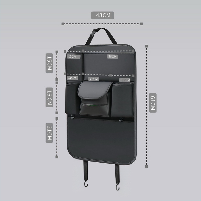 Odos automobilio galinio sėdynės organizatorius su valgomojo staleliu, anti-kick pagalvė, tinkamas visoms sezonoms