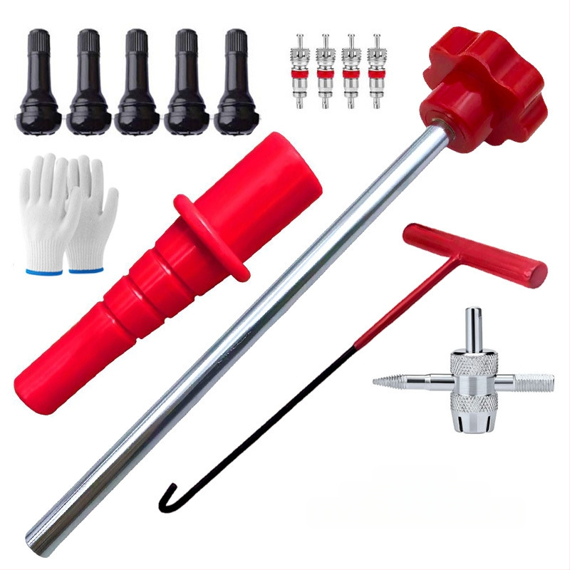 Σετ εργαλείων εγκατάστασης βαλβίδας ελαστικών για επισκευές ελαστικών: αφαίρεση βαλβίδας από καουτσούκ και εγκατάσταση πυρήνα βαλβίδας