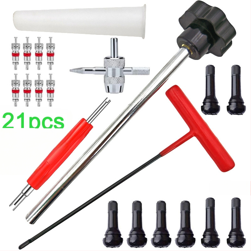 Σετ εργαλείων εγκατάστασης βαλβίδας ελαστικών για επισκευές ελαστικών: αφαίρεση βαλβίδας από καουτσούκ και εγκατάσταση πυρήνα βαλβίδας